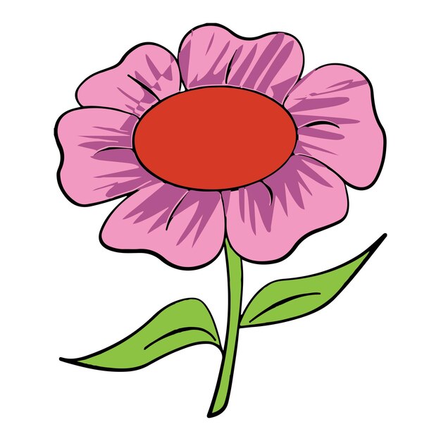 Vettore un bellissimo fiore rosa in uno sfondo isolato