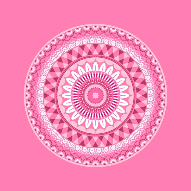 Beautiful Pink Indian Mandala Background Vector Design