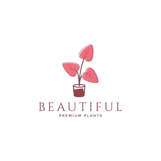 Beautiful plant garden flower red color logo symbol icon vector graphic design illustration idea