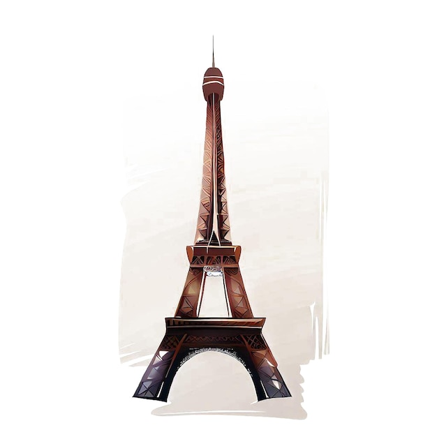 Beautiful portrait of an eiffeltower ai vector art digital illustration image