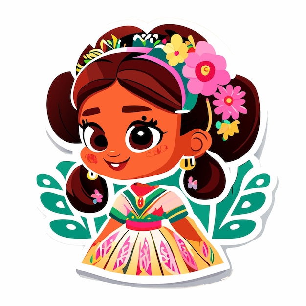 Beautiful princess cartoon character sticker