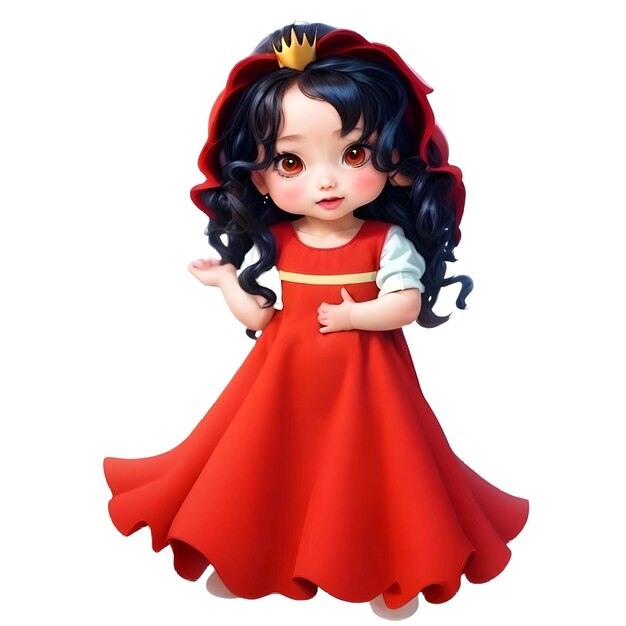 Vector beautiful princess magical and dress red