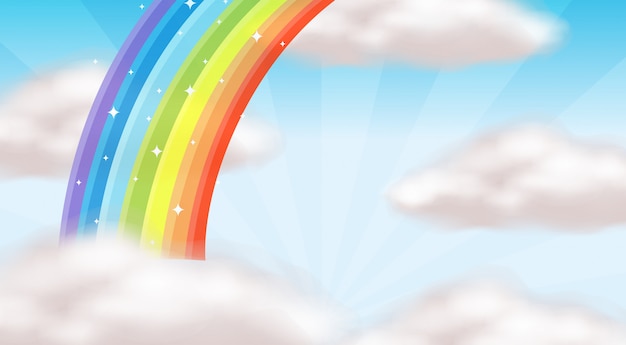 Vector a beautiful rainbow sky