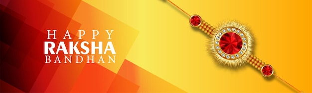 Beautiful rakhi for happy raksha bandhan banner