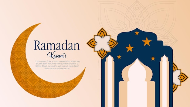 Beautiful Ramadan kareem background with flower pattern vector graphics design