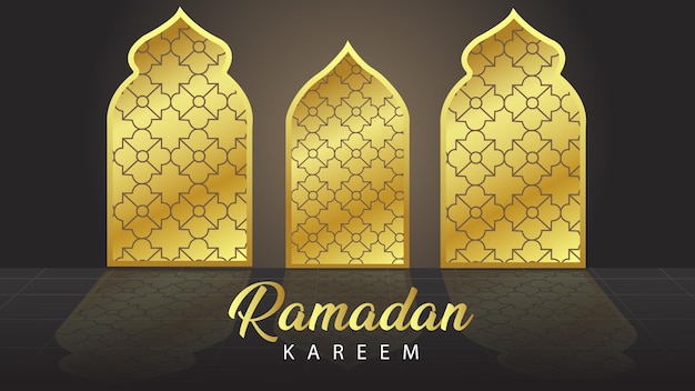 Vettore bellissimo sfondo ramadan kareem con disegno grafico vettoriale modello