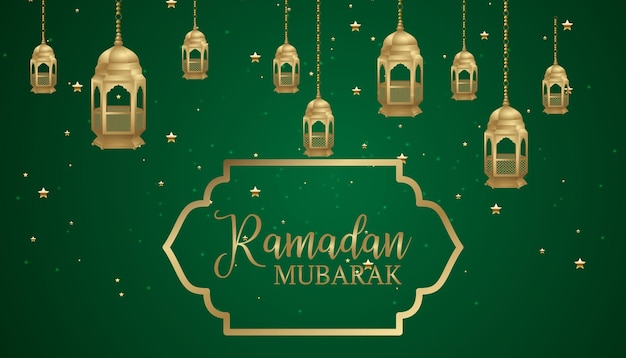 Beautiful ramadan kareem decorative eid mubarak banner template design