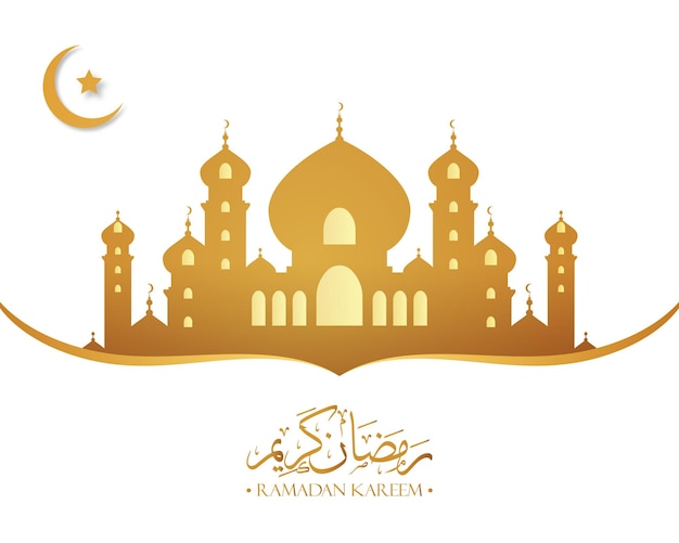 beautiful Ramadan Kareem design with mosque