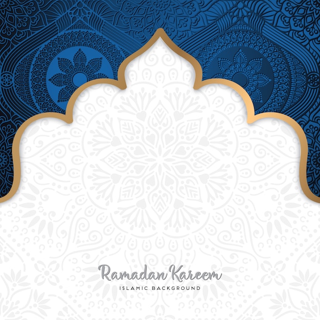 Vector beautiful ramadan kareem greeting card design with mandala art