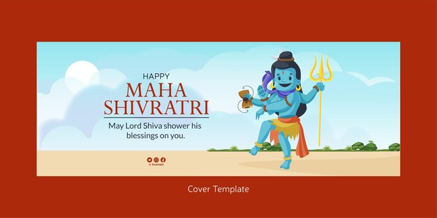 Bello modello di progettazione della pagina di copertina di maha shivratri felice realistico