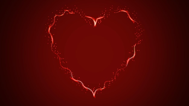 Beautiful red abstract magical energy electric fiery brilliant luminous festive heart heart