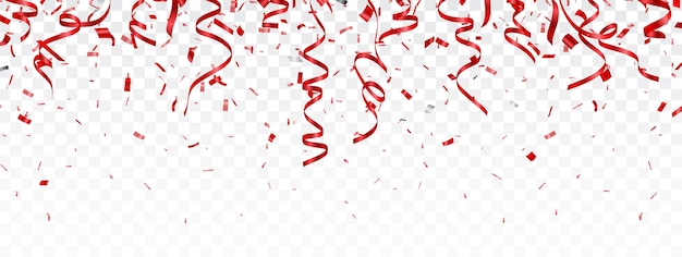 Vector beautiful red confetti banner isolated