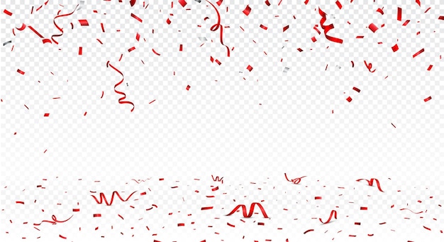 Vector beautiful red confetti banner isolated