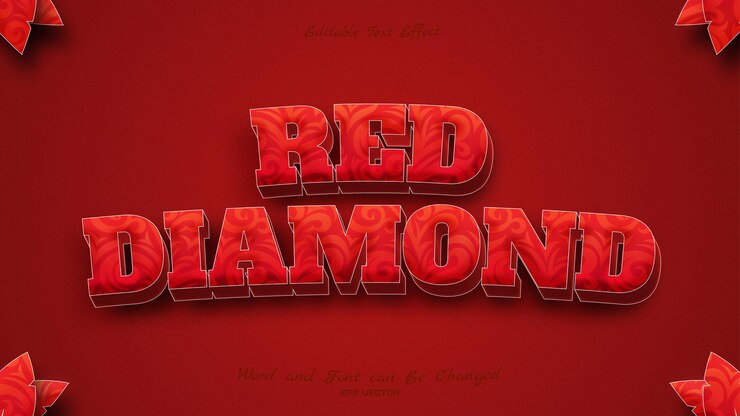 Vector beautiful red diamon text effect
