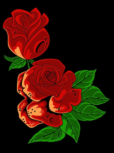 beautiful red rose flower design vector