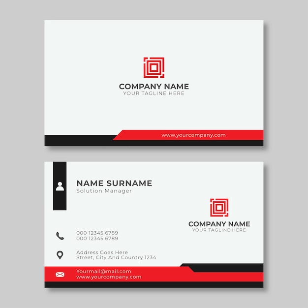 beautiful red and white business card design