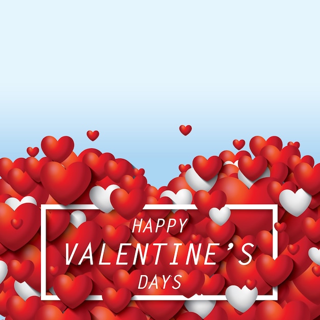 Красивое красное и белое сердце День святого Валентина Продажа с текстом