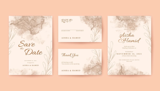 Beautiful and romantic creamy wedding invitation template