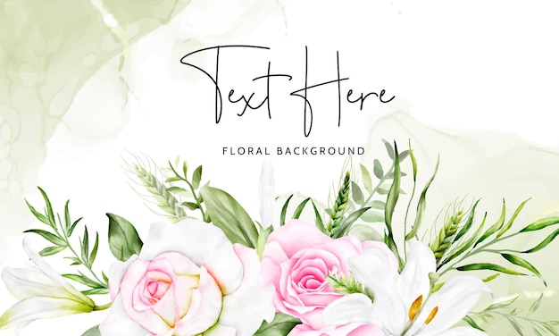 Beautiful romantic floral wreath background template