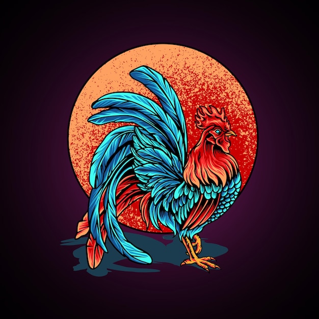 Vector beautiful rooster illustration