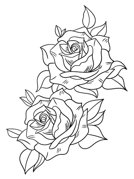 Premium Photo | Minimalistic Rose Sketch Drawing Trendy Tiny Tattoo Design