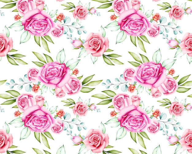 beautiful rose flower seamless pattern