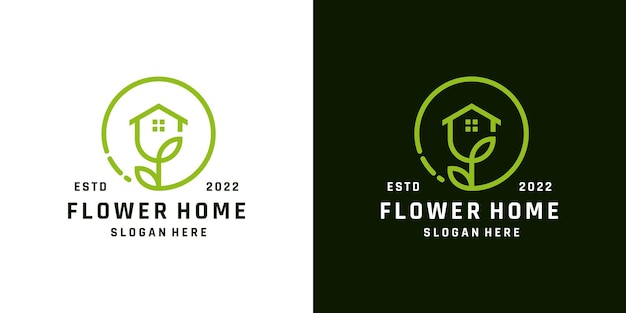 Beautiful rose and home logo