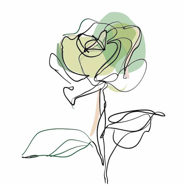 beautiful rose line art sketch minimalist