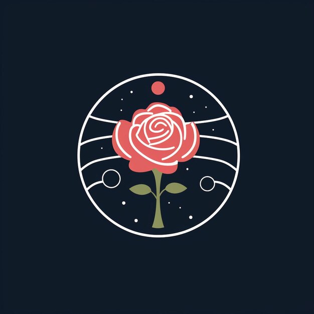 Vettore un bellissimo logo con una rosa