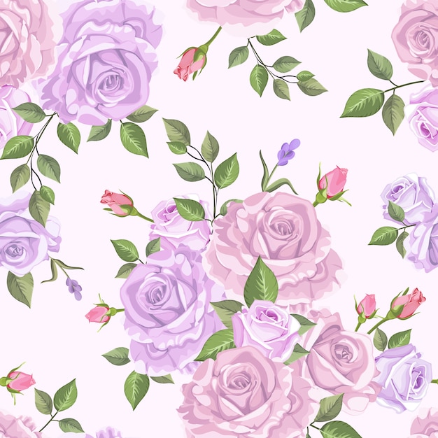 Vector beautiful rose seamless pattern  for wallpaper