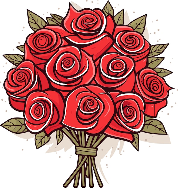 Vettore bellissime rose bouquet illustrazione vettoriale per inviti biglietti di auguri poster cornice decorazione di nozze