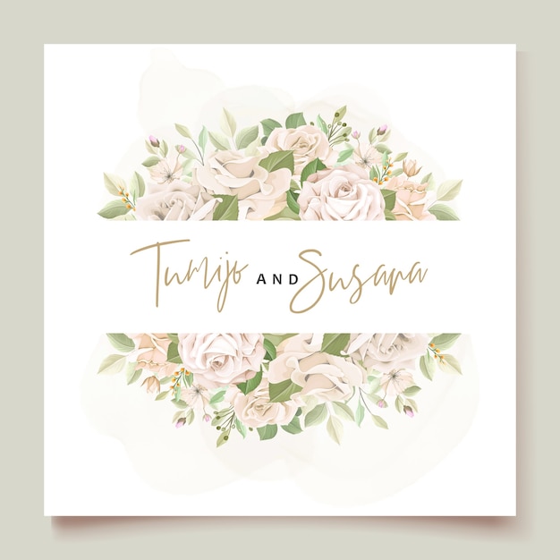 Vector beautiful roses invitation card template