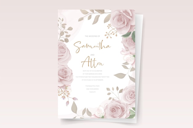 Beautiful roses invitation card template