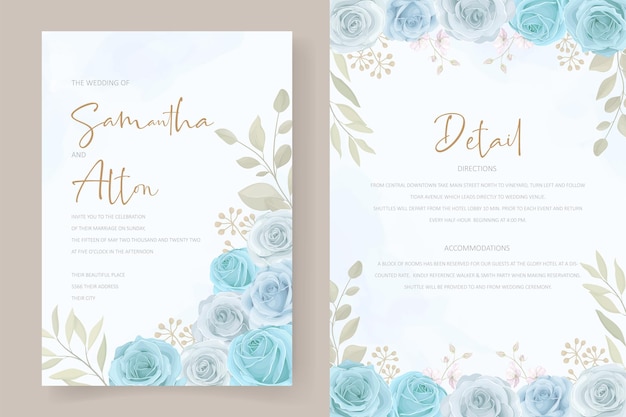 Beautiful roses invitation card template