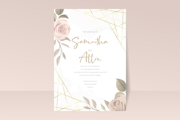 Beautiful roses invitation card template