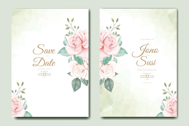 Beautiful Roses Wedding Invitation Card