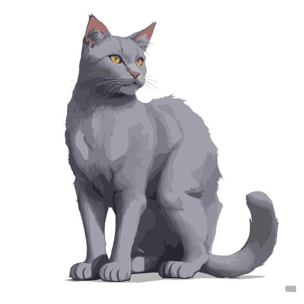 Vector beautiful russian blue cat vector illustration graphic design