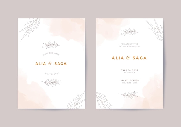 Beautiful rustic wedding invitation template