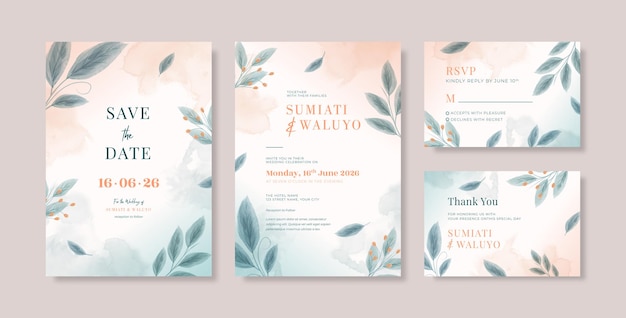 Beautiful rustic wedding invitation template