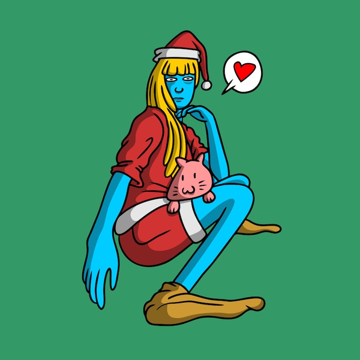 Vector beautiful santa claus hand drawn style