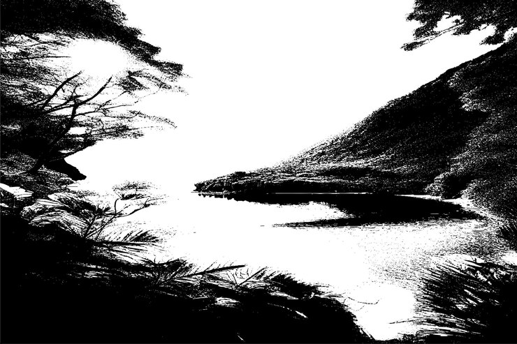 Vector beautiful scenery vector image overlay monochrome destressed grungy background texture