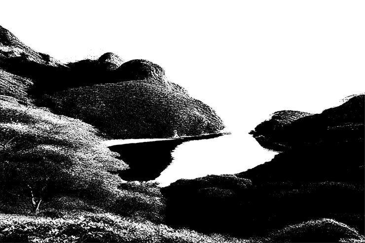Vector beautiful scenery vector image overlay monochrome destressed grungy background texture