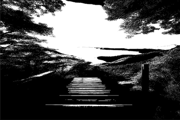 beautiful scenery vector image overlay monochrome destressed grungy background texture