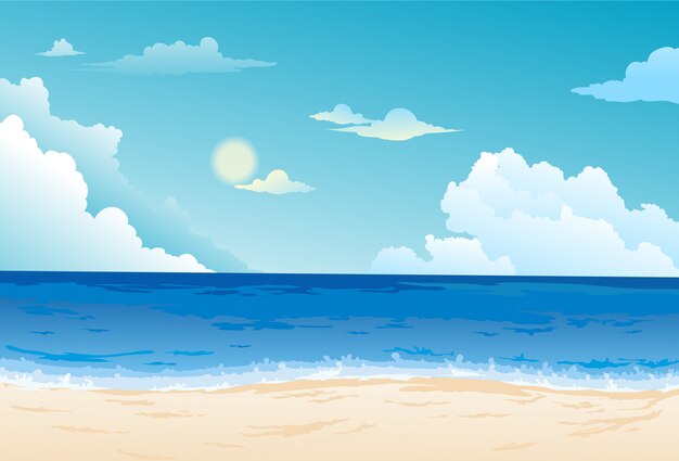 Vector beautiful sea landscape background