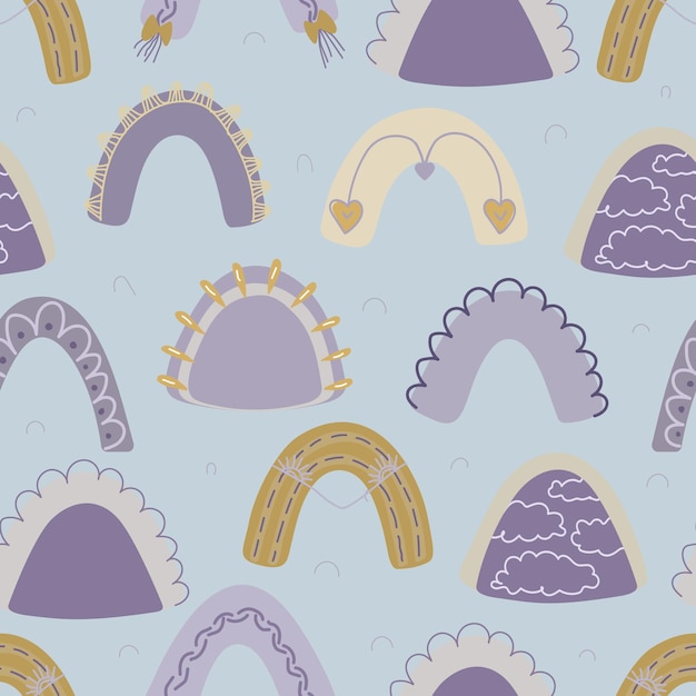 beautiful seamless background rainbows children great design for any purposes