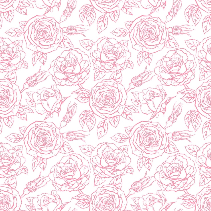 Vector beautiful seamless background of white roses on a blue background. hand-drawn illustration