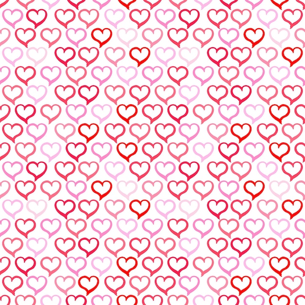 Beautiful seamless background with cute pink and red hearts