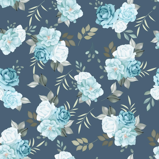 Beautiful seamless pattern beautiful flower and leaves