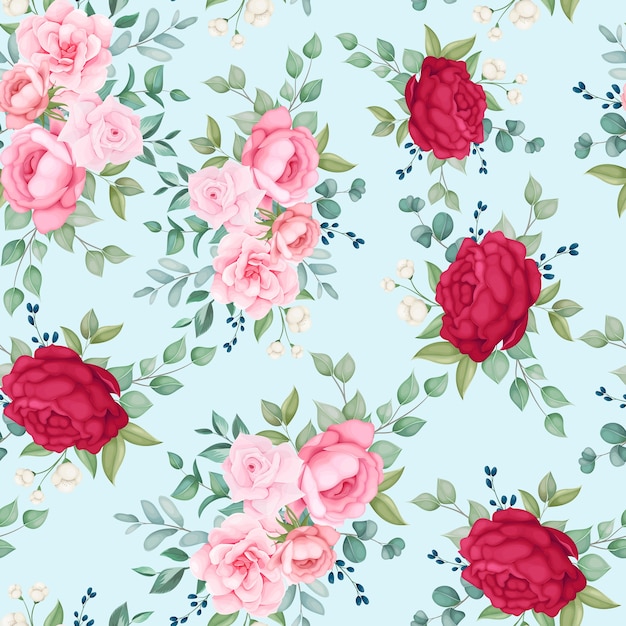 Beautiful seamless pattern blooming floral