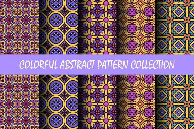 Beautiful seamless pattern collection with abstract style
